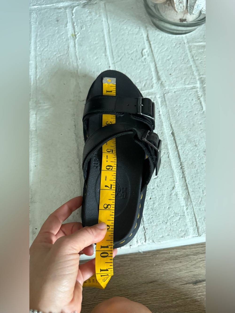Dr. Martens Josef Hydro Leather Platform Sandals Black Double Buckle EU 38 US 6 - Picture 9 of 11